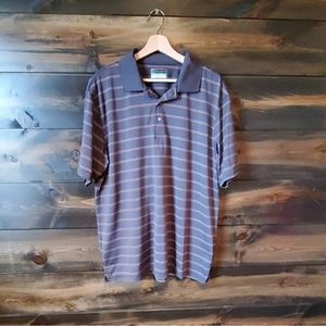 PGA Tour Gray Striped Polo